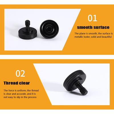 1/4" Dual Nuts Tripod Mount Screw Double Layer Thread Screw Mount Adapter Black Camera Screw Mount For Camera Flash