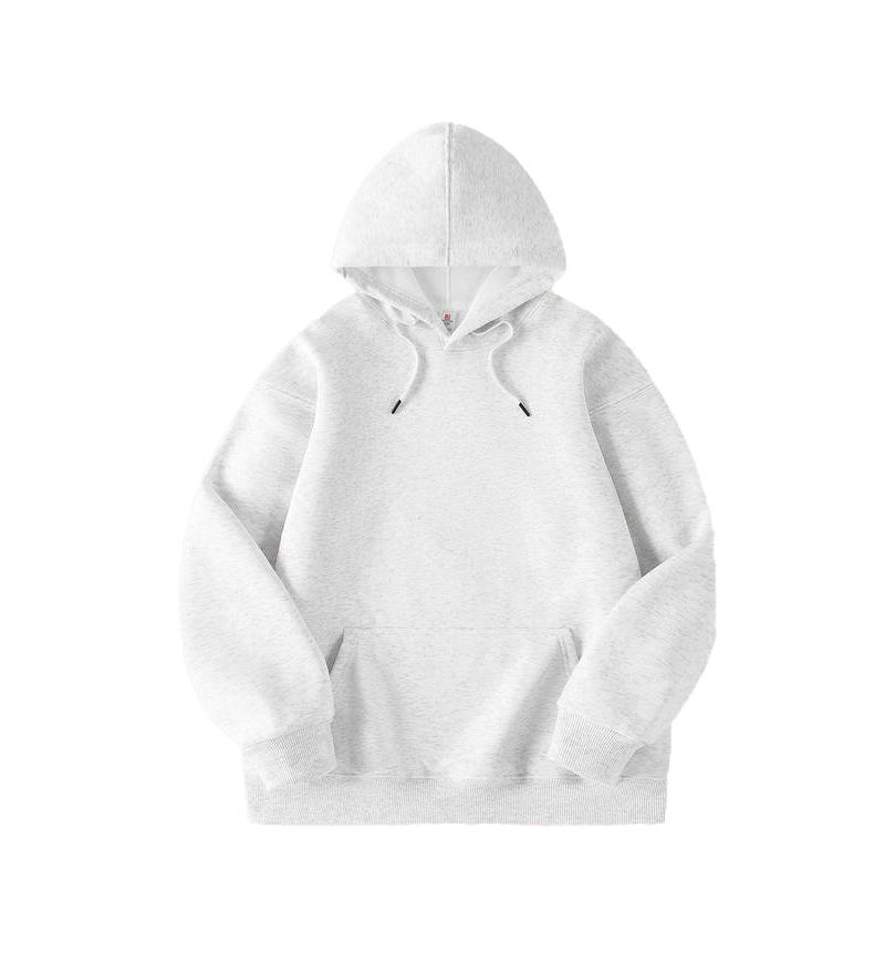 400g Heavyweight Silver Fox Velvet Unisex Hoodie with Fleece, Korean Style Thickened Loose Sweatshirt for Autumn/Winter