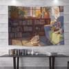 Cute Cat Print Background Cloth Office Living Room Tapestry Home Wall Decoration Tapestry