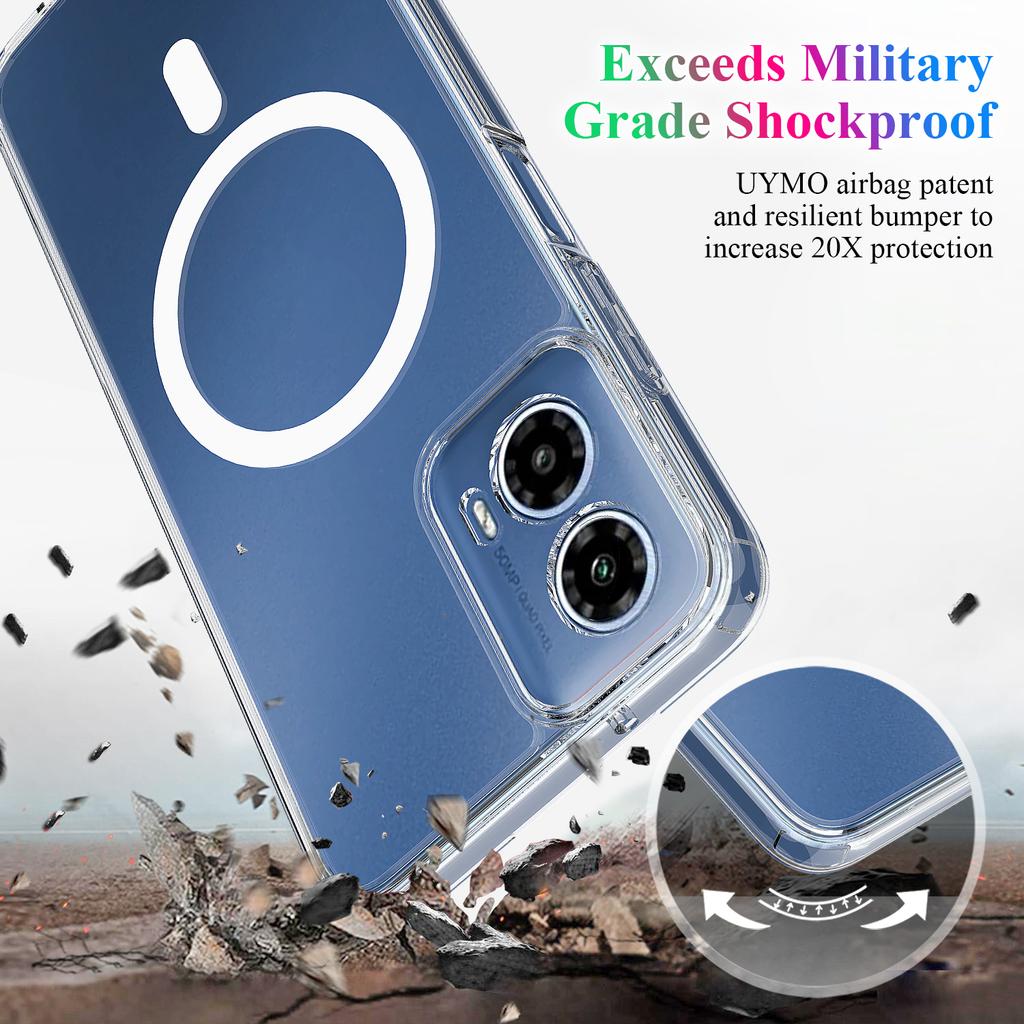 For Motorola Moto G45 5G/Motorola Moto G34 5G Clear Phone Case Compatible with MagSafe TPU+Acrylic Back Cover