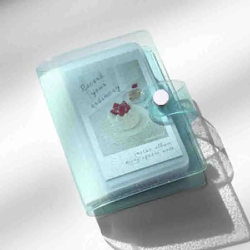 Cute Mini 3 Inch Transparent Instax Mini Album Sequin Jelly Color Photocard Holder 32 Photos Business Card Bag