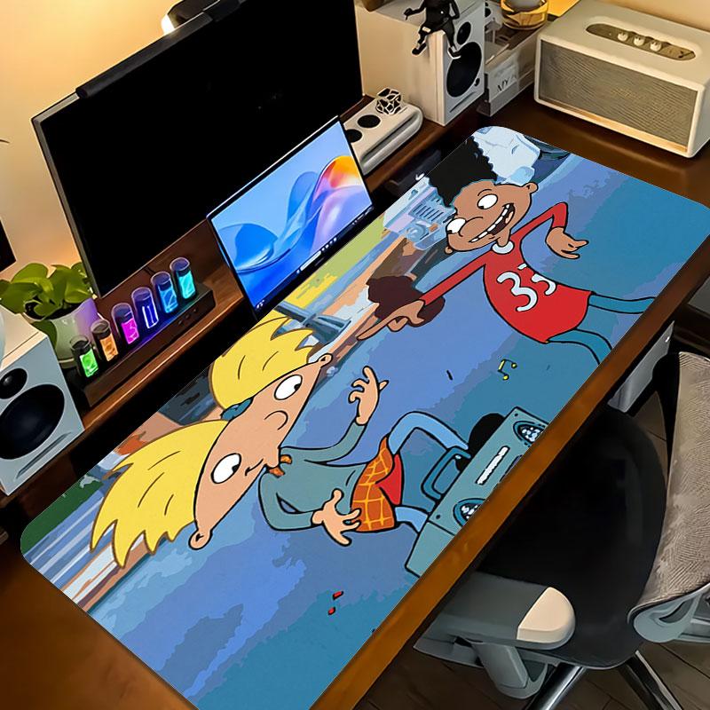 Hey Arnold! Mouse Pad, Large Gaming Desk Mat, Non-slip XXL Mousepad for Laptop & Tablet, Mini PC Playmat with Stitched Edges