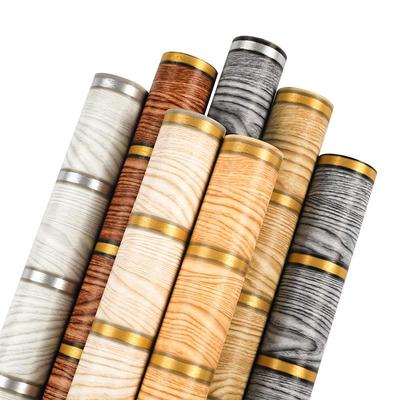 45cm*10m Αυτοκόλλητα PVC Αδιάβροχα Peel & Stick 3D Ριγωτά Πάνελ Ταπετσαρία με Όψη Ξύλου Έπιπλα Τοίχοι Έμφασης & Διακόσμηση Ανακαίνισης Σπιτιού