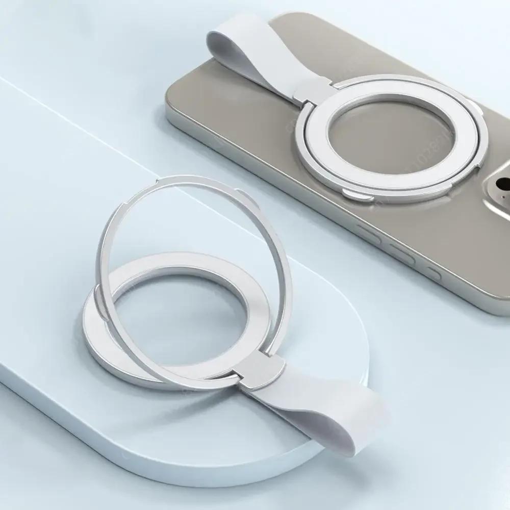 Magnetic Silicone Phone Holder Grip Finger Loop Strap 360 Rotation Phone Ring Holder for IPhone 15 14 13 12 Pro/Max/Plus