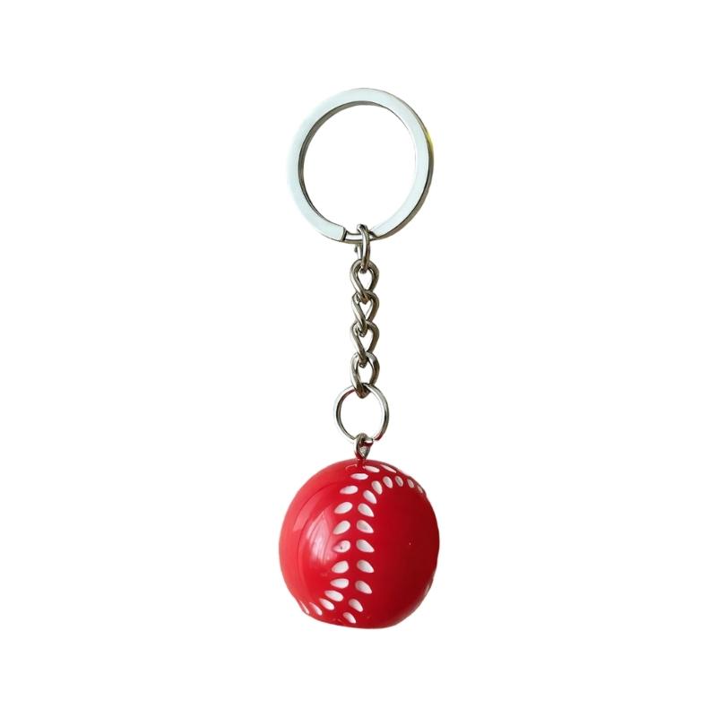 Creative 3D Basketball Football Keychain Handmade Resin Sport Theme Decoration For Bags Keys Car Interior Gift