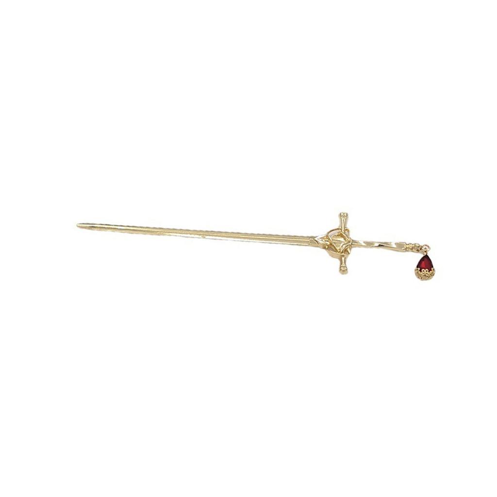Traditional Chinese Swords Tassels Hairpins Ornament for Women with Intricate Gems Detailing In Gold and Silver