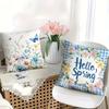 Flower Basket Pattern Home Decor Pillowcase Bedroom Living Room Sofa Decoration Polyester Cushion Cover With Zipper