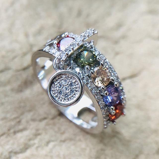 

Latest Classic Vintage Rose Gold Color Filled Bridal Stylish Jewelry Bridal Rings Ladies Stylish High End Cubic Zircon Engagement RingsVintage Jewelry 8 срібний