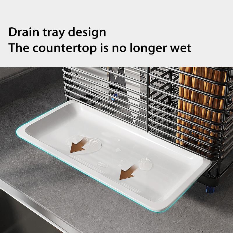 Stainless Steel Fork Chopstick Drain Storage Rack Chopsticks Spoons Drainer Basket Flatware Storage Drainer Kitchen Organizer