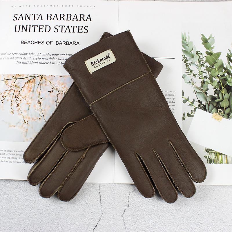 2020Sheepskin Fur Gloves Women Thickened Winter Warmth Outdoor Windproof Motorcycle Riding Color Leather Finger Gloves