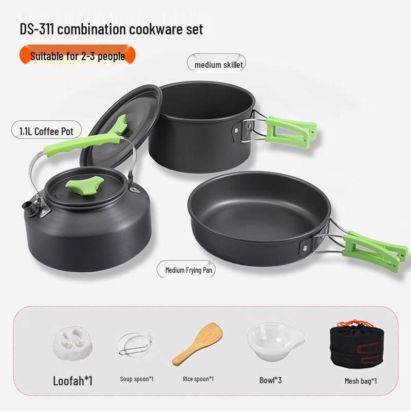 Outdoor 2-3 Person Portable Camping Cookware Set