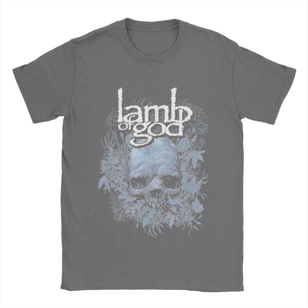 Lamb Of God Skull T-Shirts Men Crazy Cotton Tees Round Neck Short Sleeve T Shirt Birthday Present Clothes