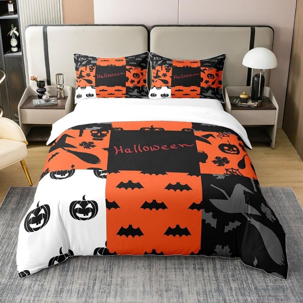 

Happy Halloween Bedding Set 3D Printed Pumpkin Ghost Duvet Cover Set Twin Double Queen Size For Bedroom Halloween Decor Gift Eu Single 135x200cm
