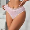 Women's High-Elastic Lace Panties - Sexy Mid-Waist, Soft Cotton Crotch, Plus Size, Breathable Briefs.