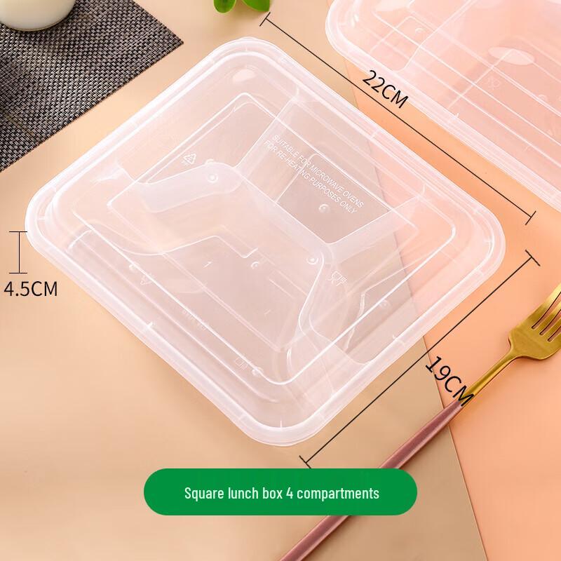 

Jinyuan Disposable Plastic 4-Compartment Meal Prep Containers