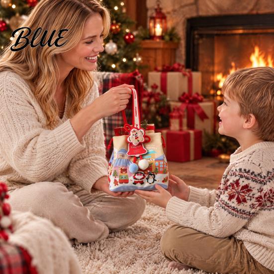 Christmas Small Gifts Drawstring Gift Bag with Handle Reusable Canvas for Packaging Bags Present Xmas Candy Goodie Treat Pouch Holiday Party