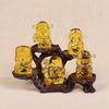 1Pcs Yellow Feng Shui Five Fu God Of Wealth Chinese Gold Coins Home Office Decoration Desktop Jewelry Auspicious Gifts