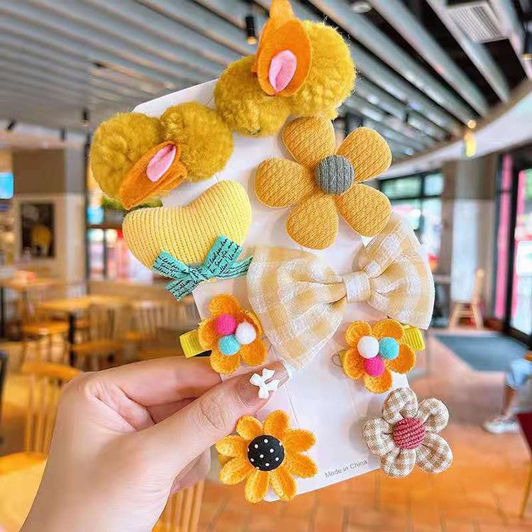 Fur Rabbit Knit Pet Hairpin Accessories Set Autumn Winter Cute Girl Boy Party Dog Grooming Bows Yorkshire Long Hair Animal Goods