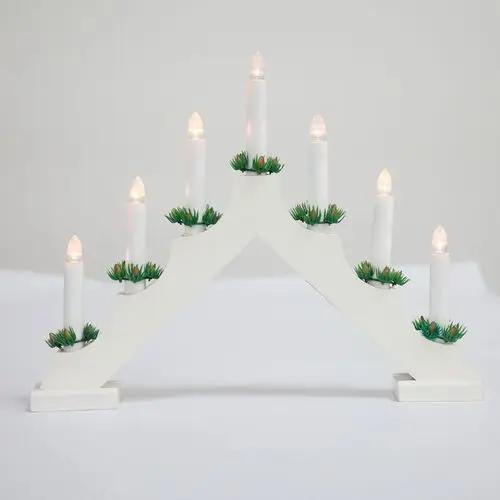 

Christmas Candle Holders Table LED Window Decoration Wooden Candlestick Holder Decor Light Decoration Porta Velas Gift FC037 белый
