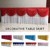 3/6M Wedding Backdrop Curtain Swag Ice Silk Fabric Wedding Decoration Table Skirts Party Banquet Backdrop Long Tablecloth New