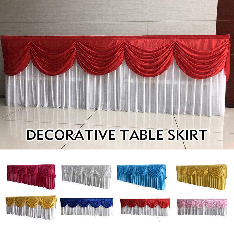 3/6M Wedding Backdrop Curtain Swag Ice Silk Fabric Wedding Decoration Table Skirts Party Banquet Backdrop Long Tablecloth New