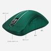 memzuoix Wireless Ergonomic for Long 1400DPI Optical USB Receiver 5 Compatible with Chrome Dark Green Mouse, 2.4GHz, Design, Fatigue-Free Use,