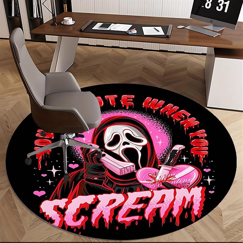 Scream Mask,Valentine's Day Gift Chair mat Round Rug Office carpet, Non slip, Suitable for Living Rooms, Bedrooms,Decor1205645a