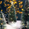 Durable Mini Artificial Snow Simulation Frost Pine Christmas Tree Decorations Add Holiday Spirit with Delicate Ornaments
