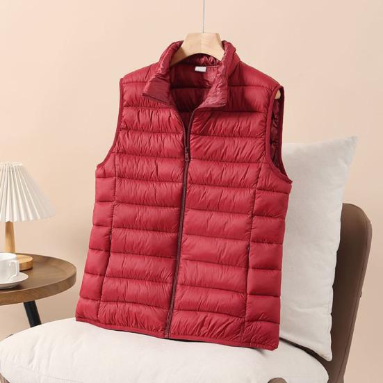 Puffer Vest for Women Slim Fit Lightweight Quilted Sleeveless Jacket Zip Up Stand Collar Padded Down Coat Winter Warm Outerwear