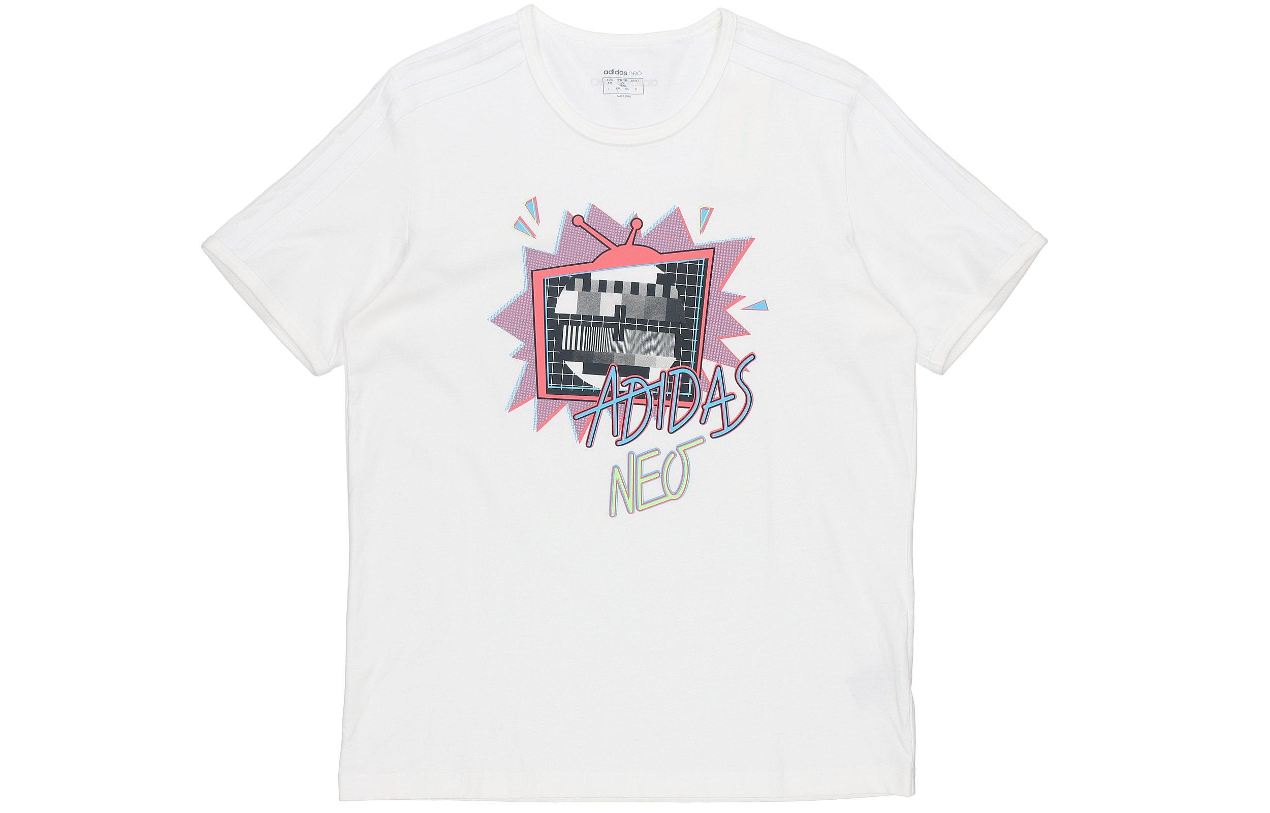 

Adidas Neo T Shirts Men s White Crew Neck Moderate Straight Fit GM2343 L