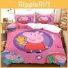 3d Kids Cartoon Pig Duvet Cover Pillowcase Single Double Bedding Set Gift