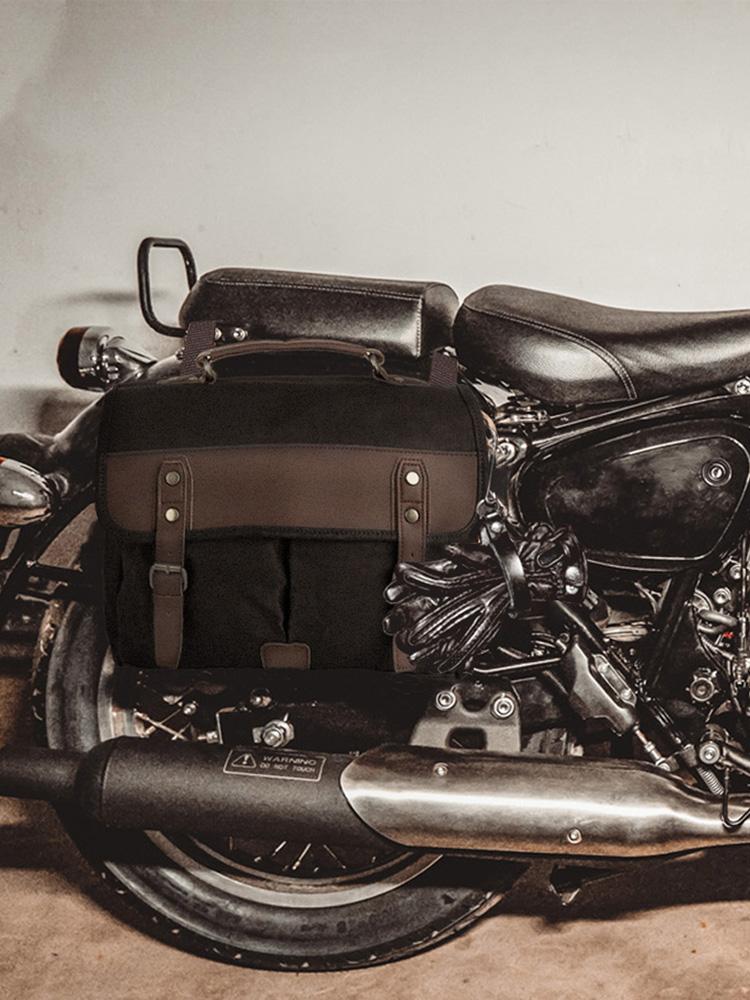 For Sportster Softail Dyna Cruiser Honda Shadow Retro Waterproof Motorcycle Bag Rear Seat Bag Tail Bag Side Bag Universal