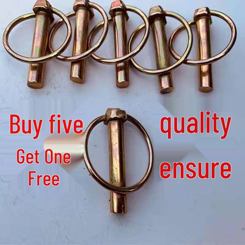 Tractor Suspension Cotter Split Safety Spring Lock Circular Pin 10mm Thick Lock Pin, 5 pcs + 1 free