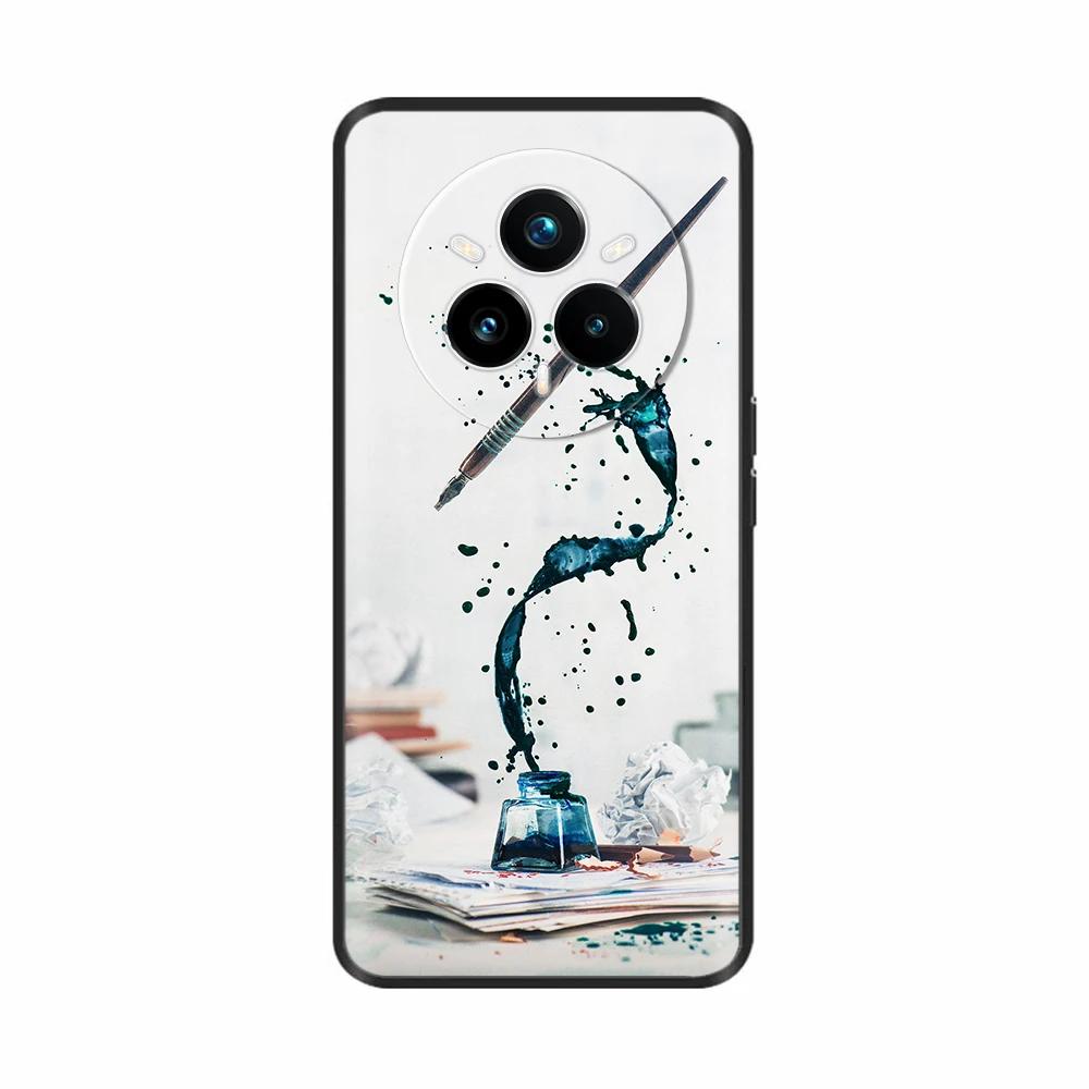 Für Realme 14 Pro Plus Hülle Rückseite Girly Mode Herz Blume Malerei Weiche TPU Hülle Fundas Für Oppo Realme 14 Pro+ Hüllen