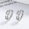 Geometric Chain Ear Buckle Women's Summer Earrings with Diamonds Trendy Simple Versatile Earrings