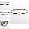 Simple Solid Color Ring Buckle Decoration Women Slim Waist Belt For Elegant Outfits