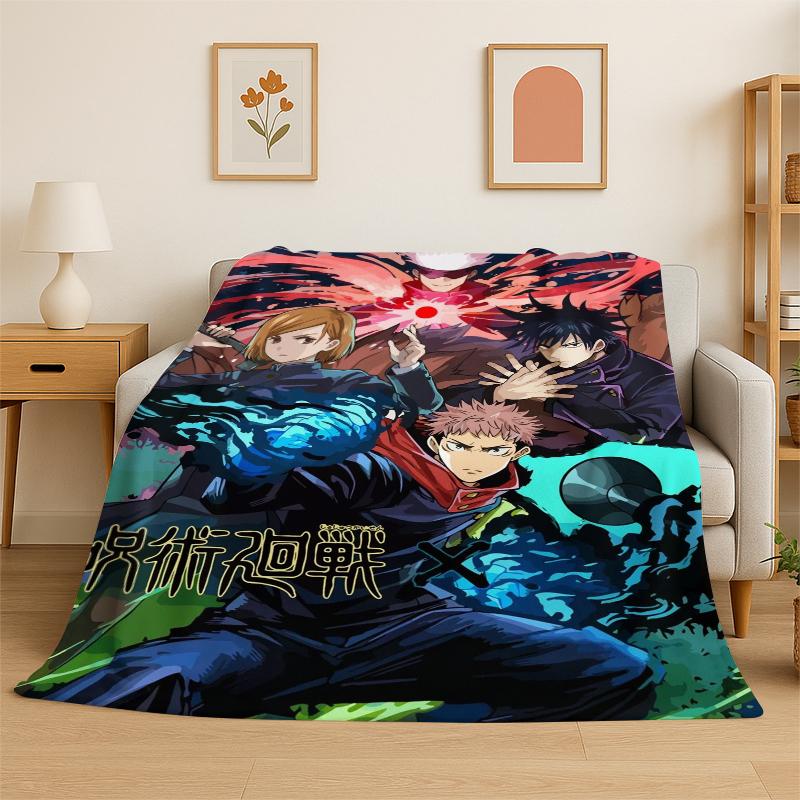 Coperta di Flanella Anime Jujutsu Kaisen Cartone Animato Itadori Yuj Morbida Calda Coperta Plaid per Camera da Letto Soggiorno Letto Viaggio Picnic Bambino