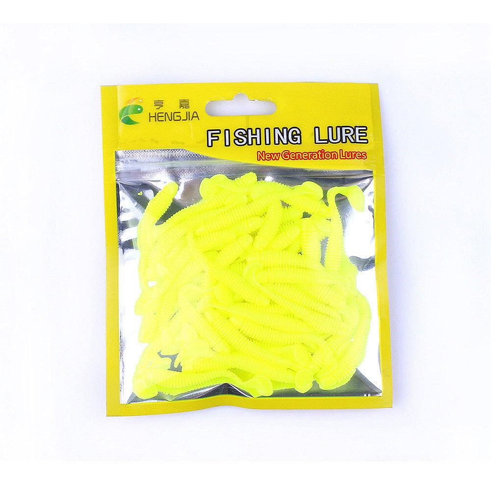 50Pcs/Bag T Tail Silicone Soft Bait Fishing Artificial Worms Soft Lures Carp Fishing Accessories
