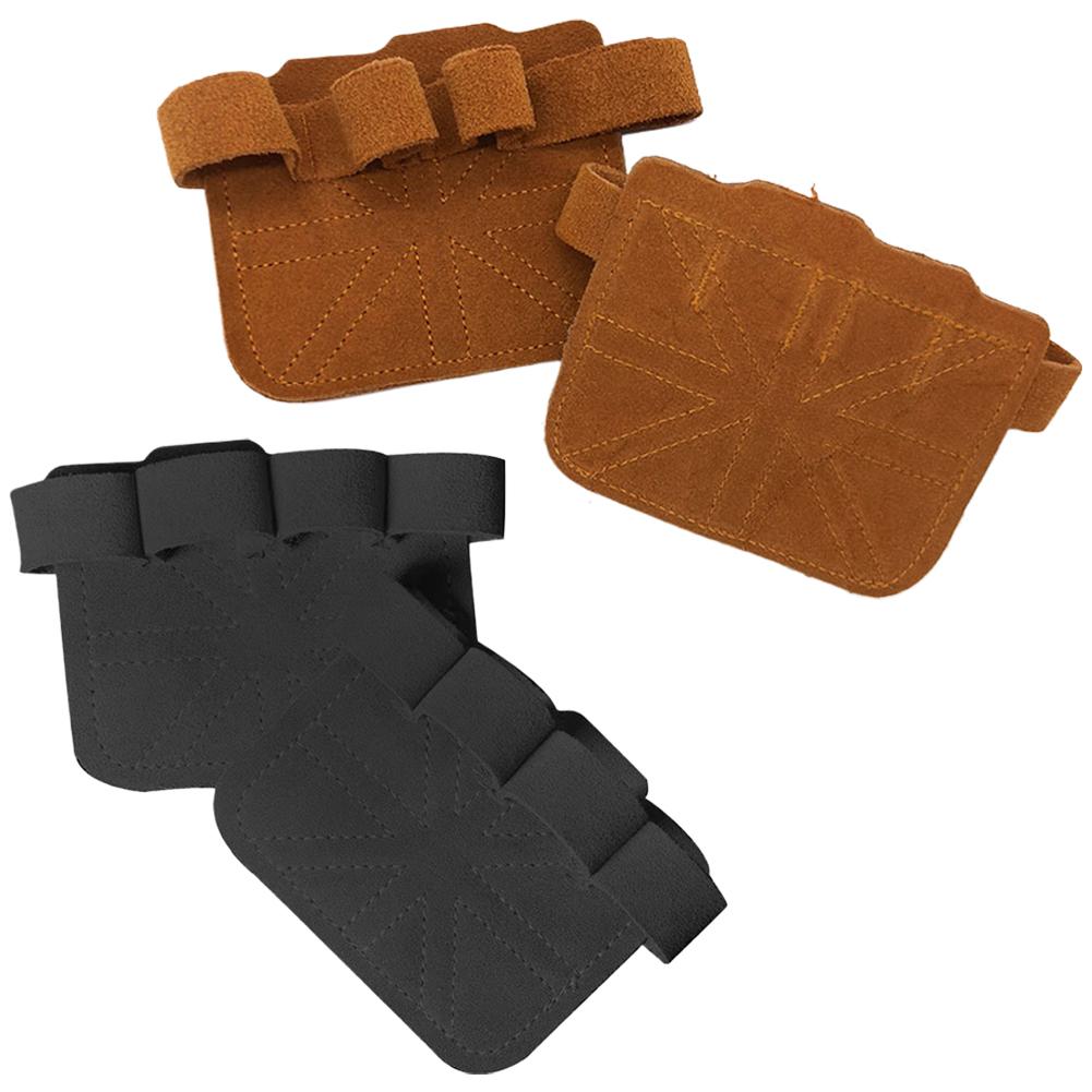 Fitness Gloves Four Finger Palm Protector Leather Anti Slip Grip For Pull Ups Weight Lifting Gym Training Men Women Workout Tool