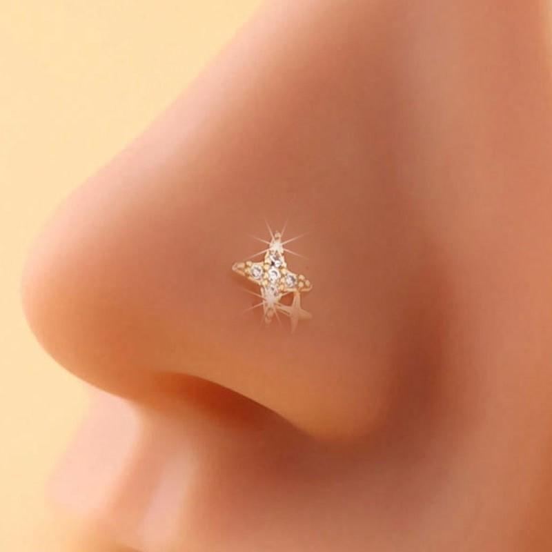 [Mikro-Set Mehrfarbiger Zirkon Nasenstecker Zart Einfach Persönlichkeit Trendig Piercing Körperschmuck]