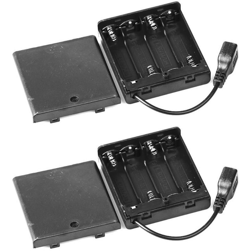

4 Slots Battery Case USB Connector For LED Light Strips Portable Power Supply With Switchable Outdoor Lighting Solution 1