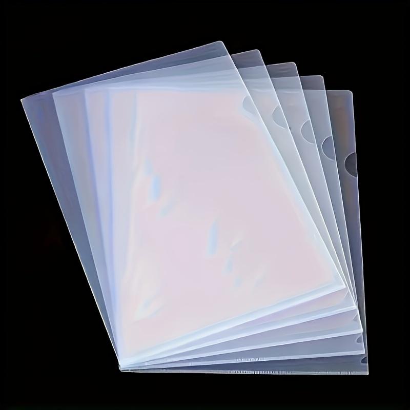 

5pcs A4 Document Transparent L-Shaped Folders, Resume Protectors, Student Exam Paper Bags, Business Contract Document Holders