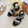 Fashion Girls' Shoes Summer New Kids Sandals Soft Soled Girls Princess Shoes Simple Women's Sandals Anti Slip Girl High Sandal