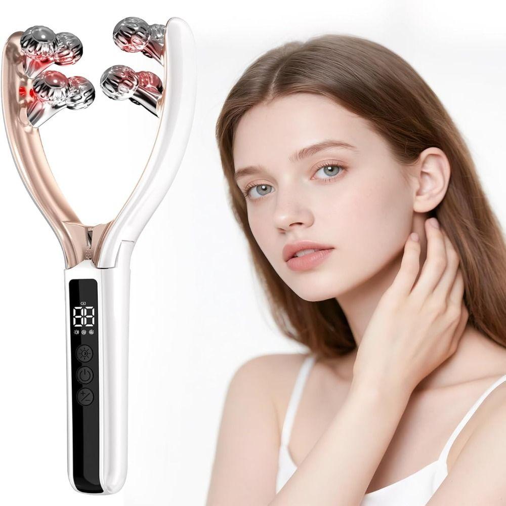8 Round Massage Ball Wireless Microcurrent Facial Massager with 3D Roller Face-lifting tool