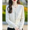 [EASTEMPO] cardigan ladies spring office Relaxing knit Plain color casual business Fashionable large size (JP, alphabet, L, white)