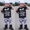 Adorable Halloween Baby Boy Girl Cotton Top T-shirt With Stripe Long Pants Set