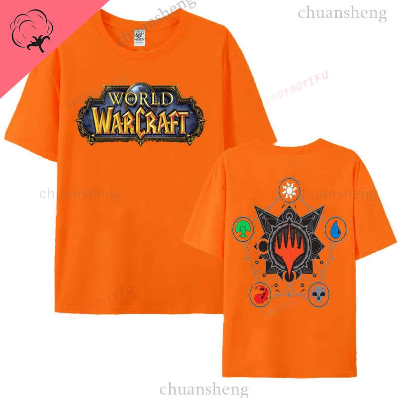 World of Warcraft Gaming T Shirt Hiphop Game Printed Tee Top Loose Comfort Clothing Summer Unisex Hot Sale Tees 100 Cotton