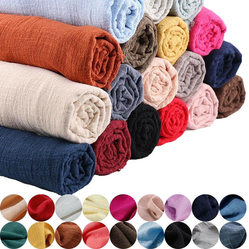 60x45CM Summer Crepe Slub Fashion Thin Linen Cotton Fabric Eco-friendly Soft Breathable DIY Handmade Sewing Craft Making Clothes