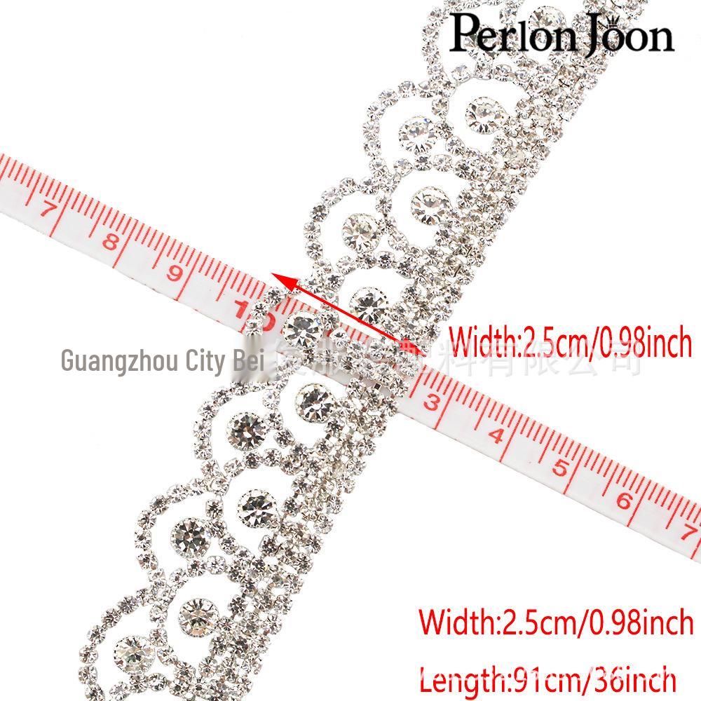 Bordo in Pizzo con Strass Premium per Abiti da Sposa Fai-da-Te, Scarpe, Borse e Decorazione