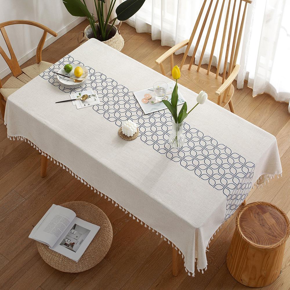 Henggang Tablecloth Cotton And Linen Table Flag Four-Leaf Clover Coffee Table Cloth Rectangular Tablecloth
